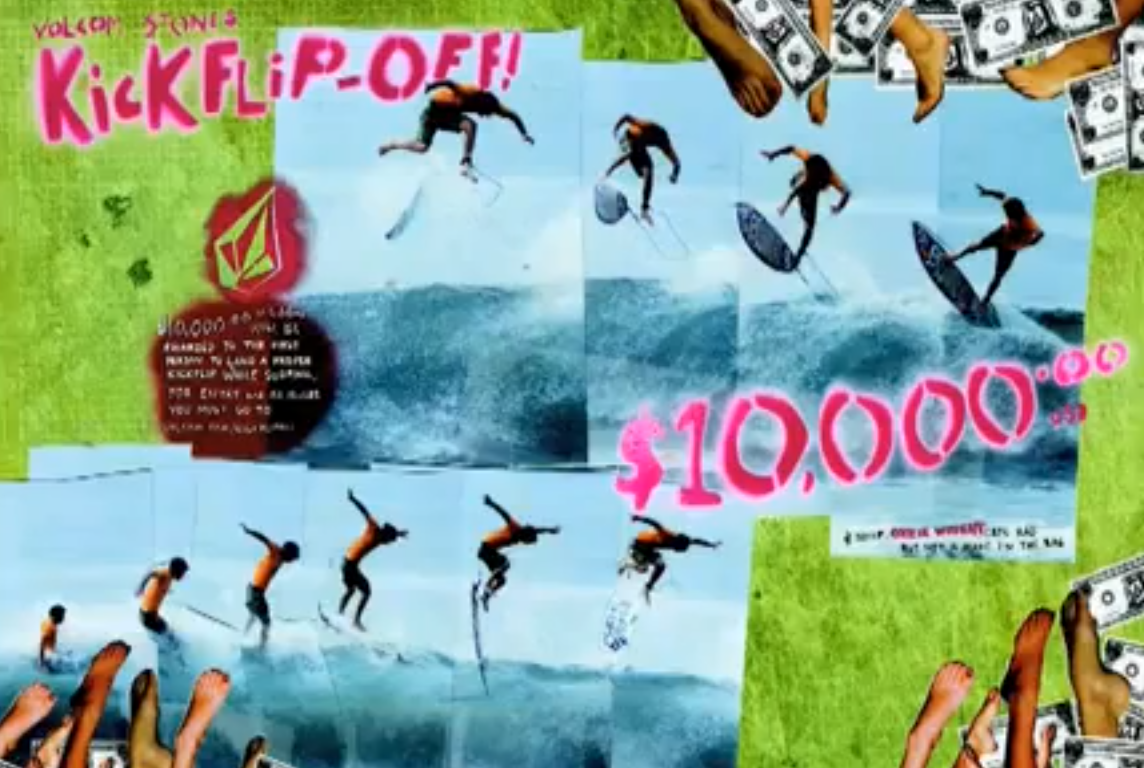 Kickflip auf einem Surfbrett!? (Volcom KickFlipOff Contest – win $10,000)
